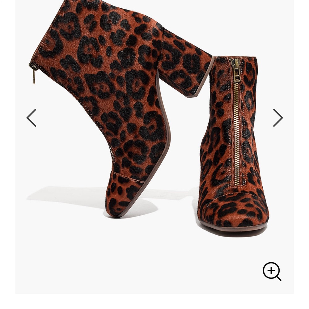 Madewell Amalia Zip Boot in Leopard Calf Hair